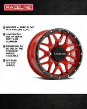 Load image into Gallery viewer, Raceline A94R Krank 14x7in / 4x110 BP / 10mm Offset / 83.8mm Bore - Red &amp; Black Lip Wheel