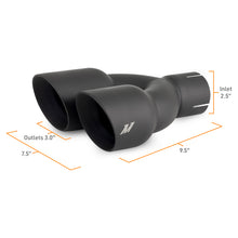 Load image into Gallery viewer, Mishimoto Dual Offset Tips 2.5in Inlet 3in Outlet Slash Cut - Black