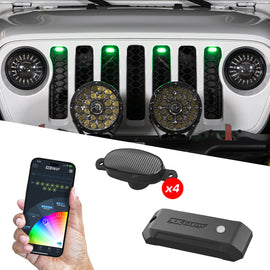 XK Glow XKmax Pre-Runner Style RGBW LED Grill Pods - 4pc