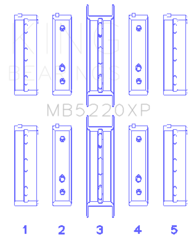 King Subaru WRX/STi EJ20 EJ22 EJ25 Flange #3 Position Performance Main Bearing Set - Size STDX
