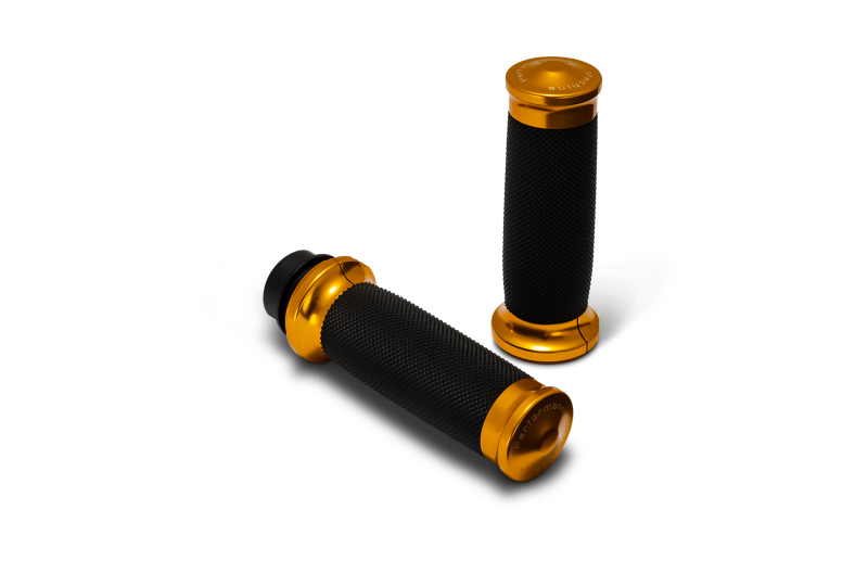 Performance Machine  08-23 Touring, 16-24 Softail TBW  Contour Handle Grip Set - Gold