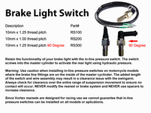 Load image into Gallery viewer, Vortex Racing Rearsets Replacement Brake Light Press Switch M10