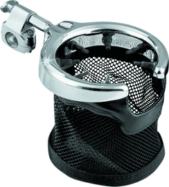 Kuryakyn Universal Passenger Drink Holder With Basket Black & Chrome