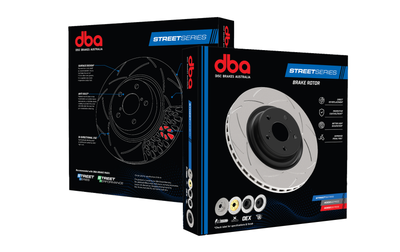 DBA 02-09 Subaru WRX STi/2017 BRZ w/Perf Pkg. 10 Hole Front Drilled & Slotted Street Series Rotor