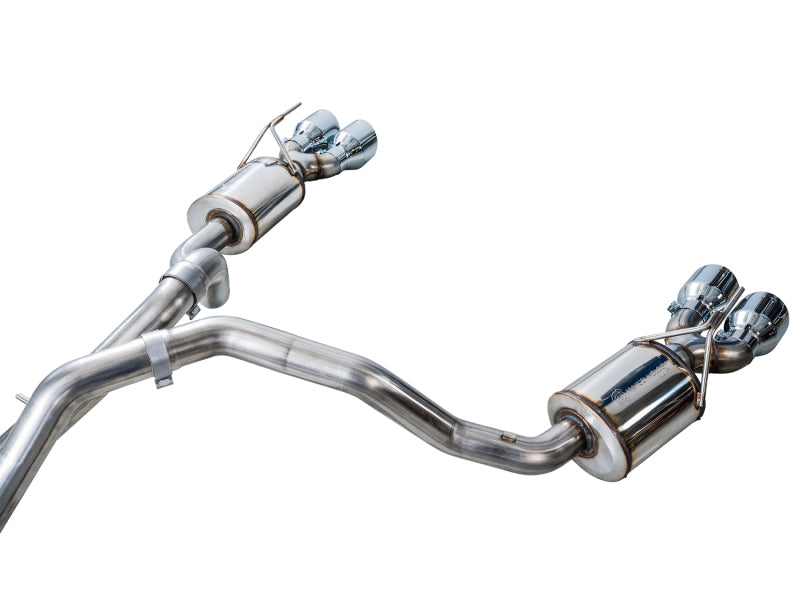 AWE Tuning 2021+ Cadillac Escalade 6.2L ESV 0FG Dual Exit Exhaust System w/ 5in Chrome Silver Tips