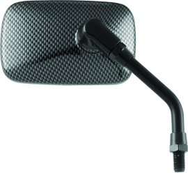 BikeMaster Mini Rectangle Mirror 10mm - Carbon Fiber - Each