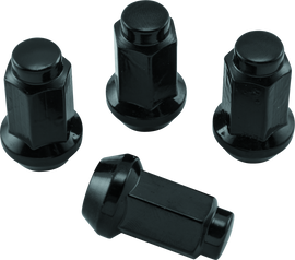 QuadBoss Lug Nuts 3/8in 24 - 14mm-Od - Black - Box of 4
