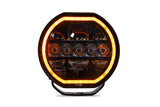 DV8 Offroad 7in Halo Elite Round Light w/ Accent Halo - White/Amber