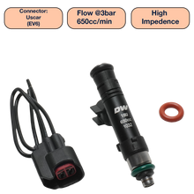 Load image into Gallery viewer, DeatschWerks Universal 650cc Single Fuel Injector / 60mm Length / 14mm O-Ring Seals