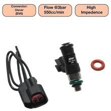 Load image into Gallery viewer, DeatschWerks Universal 550cc Single Fuel Injector / 34mm Length / 14mm O-Ring Seals