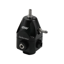 DeatschWerks Compact Carburetor Adjustable Fuel Regulator 6AN x4 Inlets - 6AN Return - Black