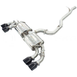 Invidia 2022+ Volkswagen Golf R MK8 76mm R400 Valved Cat Back Exhaust Straight Cut Black Tips