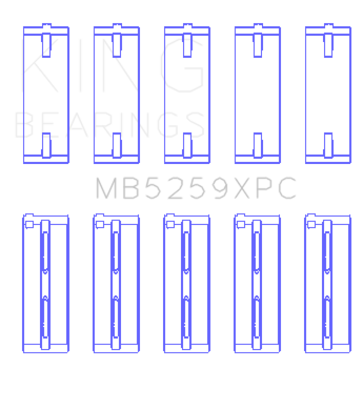 King Honda A-Series/B-Series/K-Series pMaxKote Performance Main Bearing Set - Size STDX