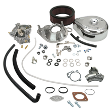 Load image into Gallery viewer, S&amp;S Cycle 2006 BT Super E Carb &amp; Stealth Air Cleaner Kit w/ Chrome Teardrop