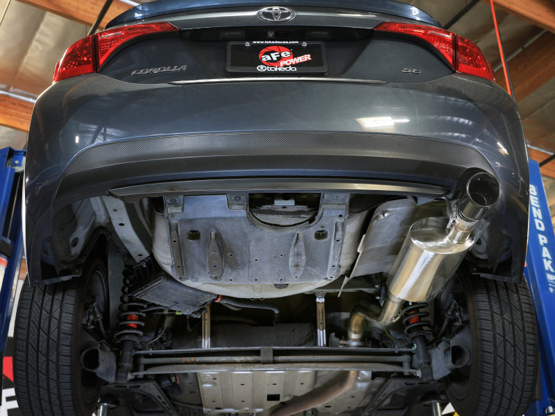 aFe 14-19 Toyota Corolla 1.8L Takeda 2.5in 304SS Axle-Back Exhaust w/ Black Tip