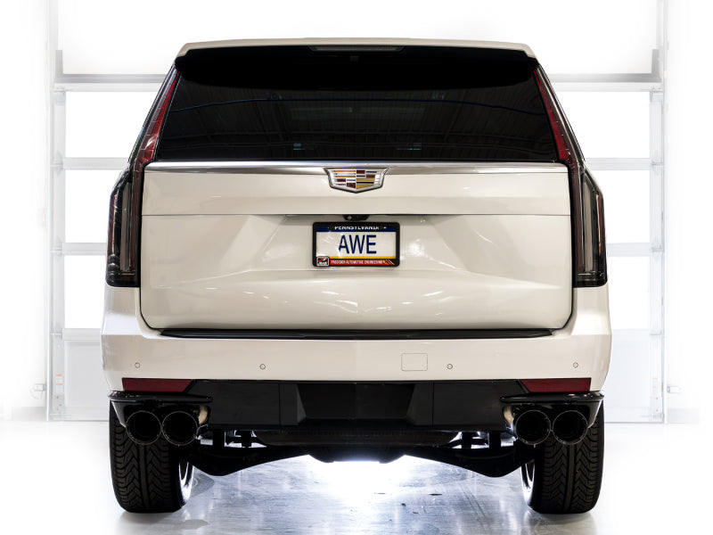 AWE Tuning 2021+ Cadillac Escalade 6.2L 0FG Dual Exit Exhaust System w/ 5in Diamond Blk Tips