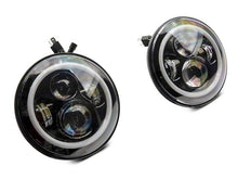 Load image into Gallery viewer, Raxiom 97-18 Jeep Wrangler TJ/JK Axial 7-Inch LED Headlights w/RGB Halo- Black Housing (Clear Lens)