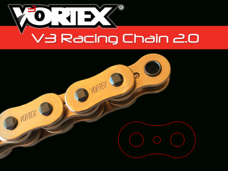 Vortex Racing V3 2.0 Chain 525RX3-114- Gold