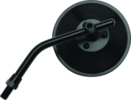 BikeMaster 4in Adjustable Round Mirror 10mm - Each - Black