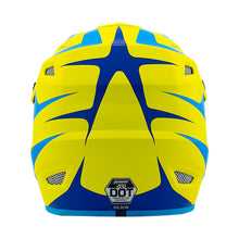 Load image into Gallery viewer, Answer 26 AR1 Mototown Helmet Matte Hyper Acid/Cyan/Dark Blue Youth - Small