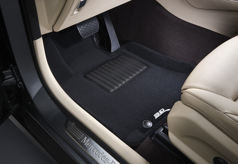 3D MAXpider 19-26 Chevrolet Silverado Crew Cab Elegant 1st & 2nd Row Floor Mat - Black (3pc)