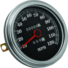 Load image into Gallery viewer, Bikers Choice 91-95 Softail Black Face Speedo With Dome Lens 2240:60 Front Drive Cast Dash Only