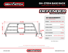 Load image into Gallery viewer, Gen-Y 19+ Dodge Ram 2500/3500 Defender Headache Rack Only - Black