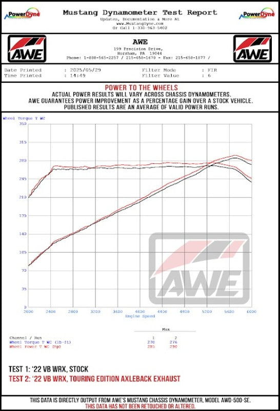 AWE Tuning 22-25 Subaru VB WRX Touring Edition Axle-Back Exhaust - Diamond Black Tips