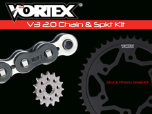 Load image into Gallery viewer, Vortex Racing V3 2.0 Chain and Sprocket Kit 2917-16,252S-46,525SX3-108- Black