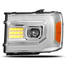 Load image into Gallery viewer, AlphaRex 07-13 GMC 1500HD PRO-Series Proj Headlights Plank Style Gloss Blk w/Activ Light/Seq Signal