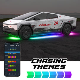 XK Glow Tesla Cybertruck XKMax LED Underglow Light Kit w/ RGBW Chasing Lights