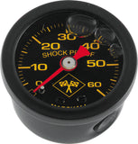 Bikers Choice 0-60 PSI Oil Pressure Gauge Black Face Black Bezel Liquid Filled Universal Custom