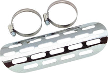 Load image into Gallery viewer, Bikers Choice Chrome Perforated Heat Shield Fits 1-3/4 to 2 Inch Pipe Custom