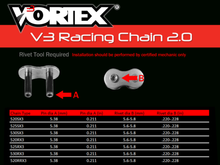Load image into Gallery viewer, Vortex Racing V3 2.0 Master Link Rivet 520RX3-RCL- Black