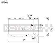 Load image into Gallery viewer, Koyo 88-91 Honda Civic / CRX EF Chassis w/B-Series (Manual Transmission) All-Aluminum Radiator