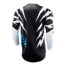 Load image into Gallery viewer, Answer 26 LE Syncron Rizz Vented Jersey Black/White/Cyan Youth - Medium