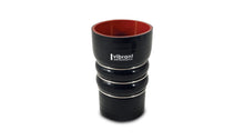 Load image into Gallery viewer, Vibrant Silicone Coupling 4 Ply Aramid CAC Transition Hose 4in x 3.5in Inlet/Outlet - Black