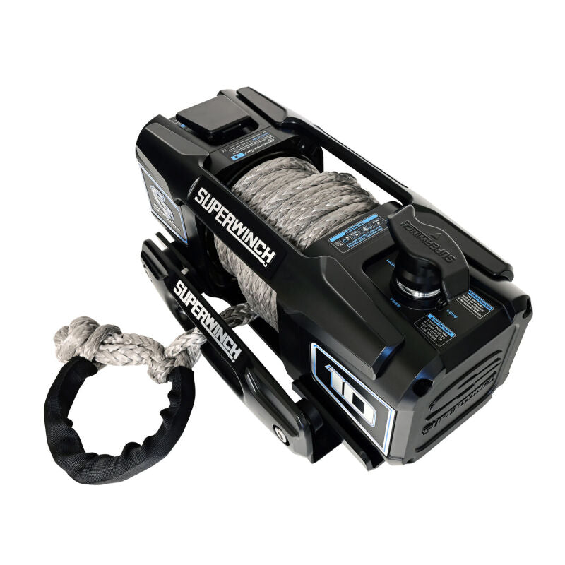 Superwinch 10000 LBS 12V DC 3/8in x 54ft Synthetic Rope Scorpion 10000SR Winch - Black Powdercoat