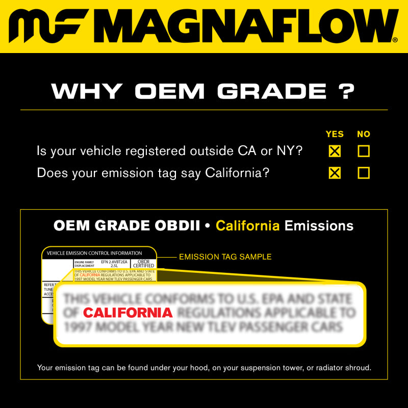 MagnaFlow Direct Fit Catalytic Converter 2014-2015 Forester H4 2.5 OEM Underbody