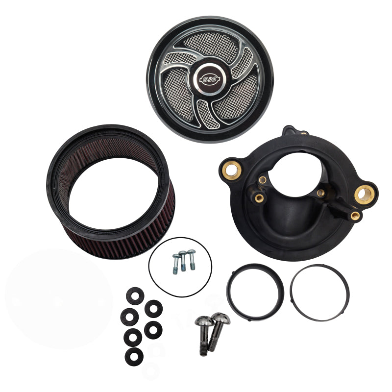 S&S Cycle M8 Gen 2 Models Stealth Air Cleaner Kit w/ 1in Filter Torker 58/64/68mm TB - Gloss Black