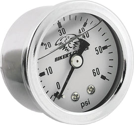 Bikers Choice White Face Liquid Filled Oil Pressure Gauge 0-60 Psi 1/8 NPT