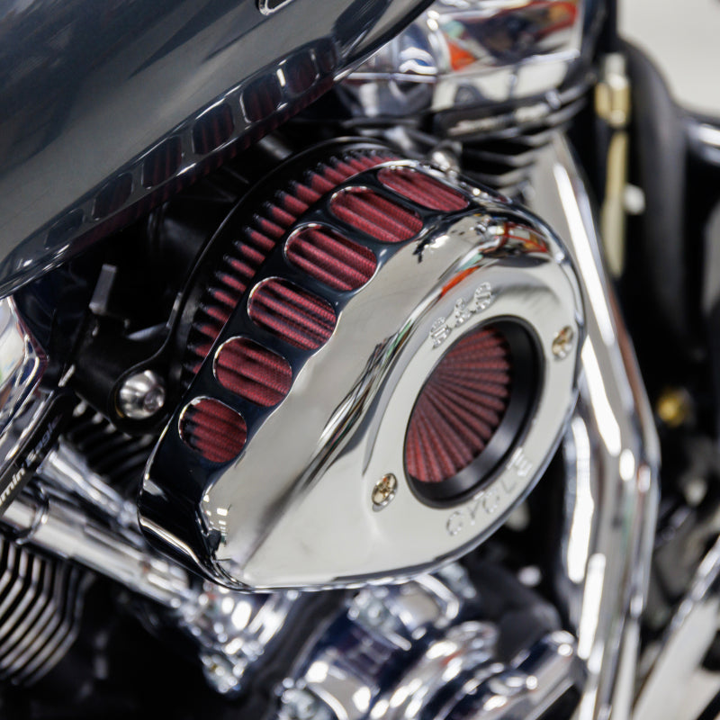 S&S Cycle M8 Gen 2 Stealth Air Cleaner Kit w/ 1in Filter Air Stinger 58/64/68mm TB w/ Ano Ring