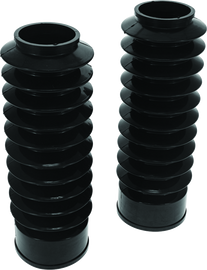 Bikers Choice 49MM Black Long Fork Boots Extended 8.75in / Collapsed 3.5in (Pair)