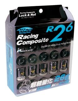 Project Kics 12X1.25 Black R26 Lug Nuts - 16+4
