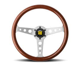 Momo Indy Steering Wheel 350 mm - Mahogany Wood/Brushed Spokes