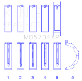 King Engine Bearings Ford Mustang 302 Coyote (Size STDX) Performance Main Bearing Set