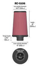 Load image into Gallery viewer, K&amp;N Universal Chrome Round Tapered Air Filter 3in FlangeID / 6in Base OD / 4.5in Top OD / 8in Height