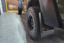 Load image into Gallery viewer, Rally Armor 19-25 Jeep JT Gladiator (Mojave/Rubicon) Black Mud Flap w/Metallic Black Logo