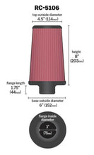 Load image into Gallery viewer, K&amp;N Universal Chrome Round Tapered Air Filter 3in FlangeID / 6in Base OD / 4.5in Top OD / 8in Height