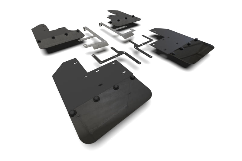 Rally Armor 19-25 Jeep JT Gladiator (Mojave/Rubicon) Black Mud Flap w/Metallic Black Logo